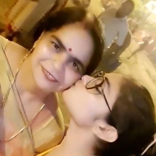 Aparna Mishra with mother